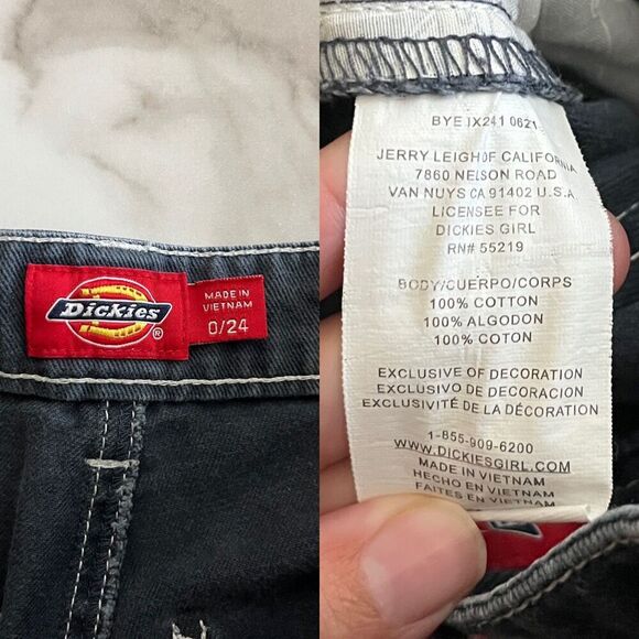 Dickies Women's Size 24 Gray Canvas Straight Leg Cotton Pants Low Rise Casual - Picture 3 of 9